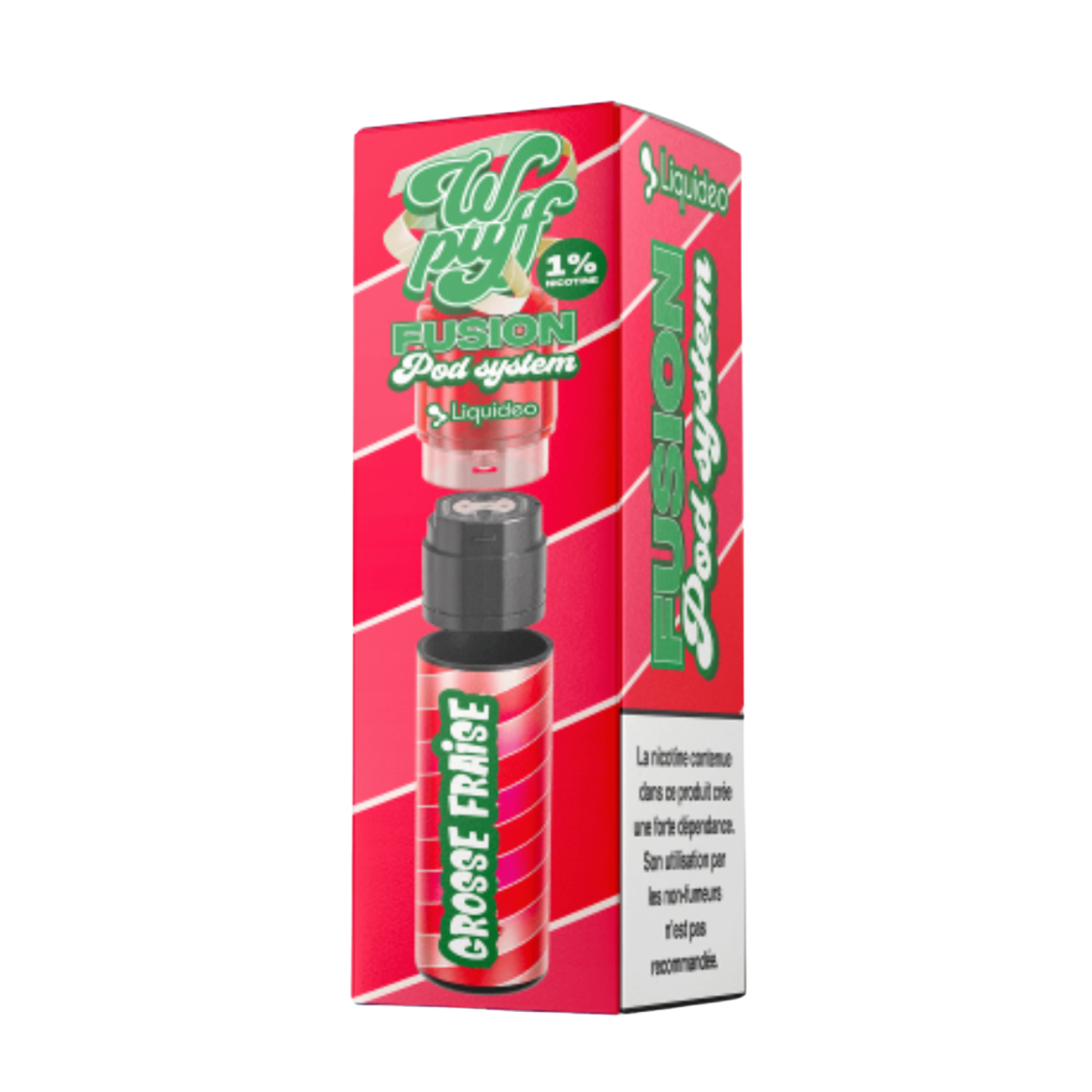 WPUFF FUSION POD SYSTEM- LIQUIDEO - Grosse Fraise - 15 000 puffs