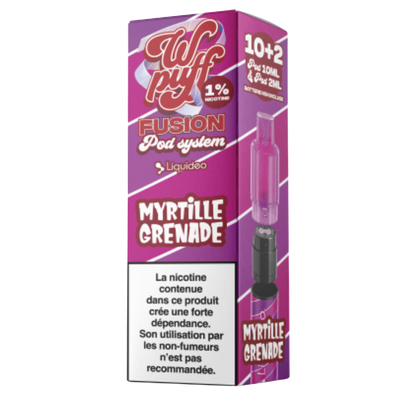 WPUFF FUSION POD SYSTEM - LIQUIDEO -Grenade Myrtille - 15 000 puffs