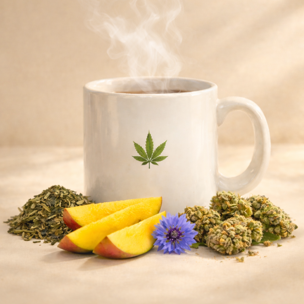 INFUSION BIO "Ressource-toi" Thé vert, mangue, fleurs de bleuet et CBD